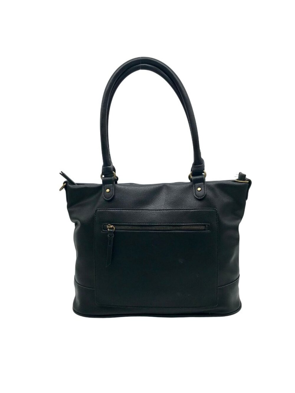 Style & Co Black Faux Leather Hudsonn Crossbody Tote Bag
